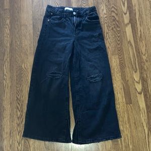 black high waisted wide leg jeans